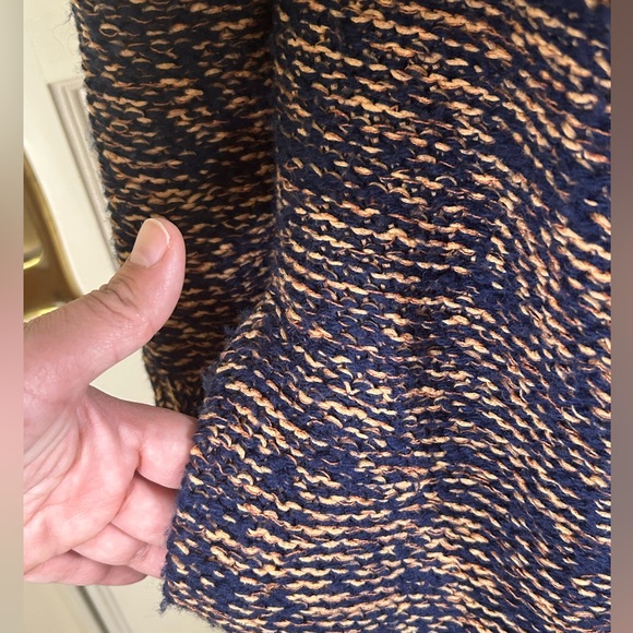 Sparrow Anthropologie Women’s Blue/Gold Fringe Sweater Cardigan size Small - Picture 2 of 8